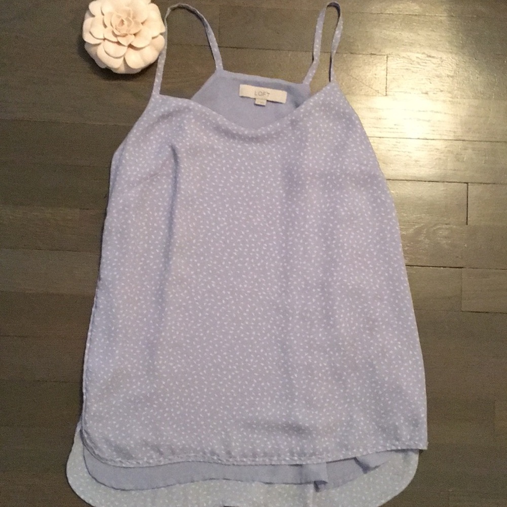 LOFT Beautiful Tank Top White Bird Design